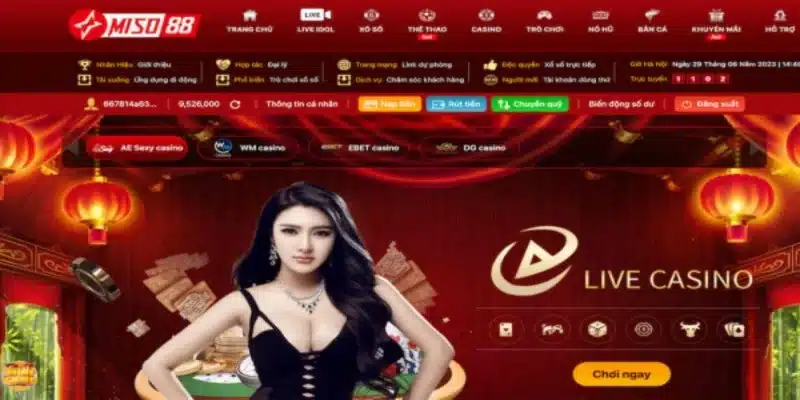 Sảnh Casino trực tuyến cực chất